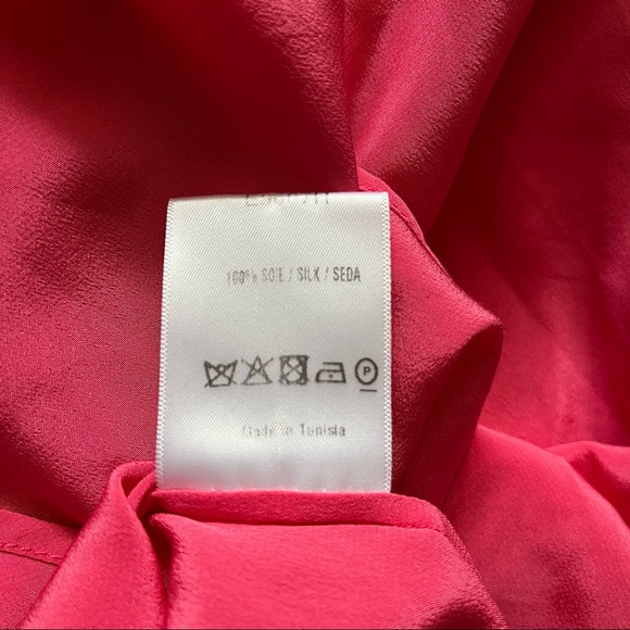 Sandro Paris Pink 100% Silk V-neck Blouse size 1/Small - Picture 6 of 6